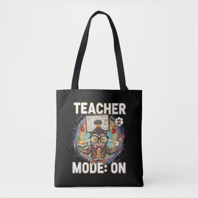 Lehrermodus: EIN – Lustiges Eulen-Lehrer-Design Tasche (Vorderseite)