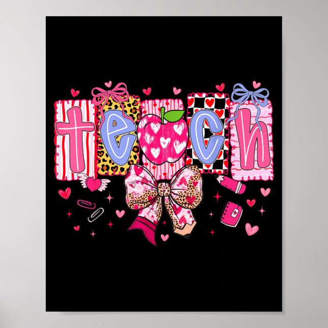 Lehrerpfeil Valentinstag Lehrerin Herz  Poster (Vorne)