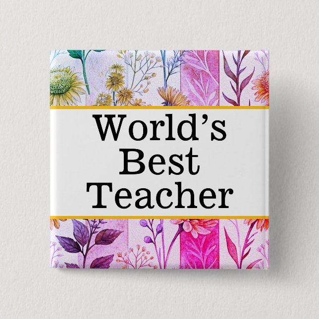 Lehrerpin der Weltbeste Button (Vorderseite)