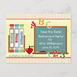 Lehrerruhestand Save the Date Postkarte