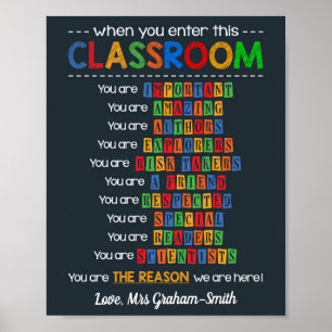 Lehrer's Appreciation Geschenk Motivation Unterric Poster