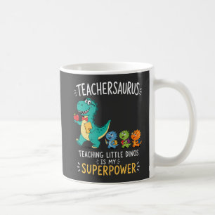 Lehrersaurus-Lehrerhumor mit kleinen Dinosauriern Kaffeetasse