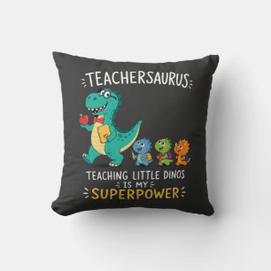 Lehrersaurus-Lehrerhumor mit kleinen Dinosauriern Kissen