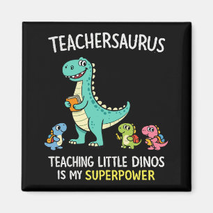 Lehrersaurus-Lehrerhumor mit kleinen Dinosauriern Magnet