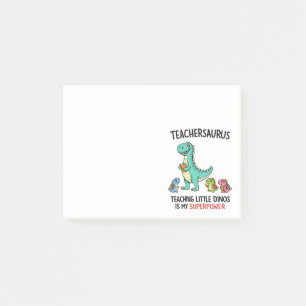 Lehrersaurus-Lehrerhumor mit kleinen Dinosauriern Post-it Klebezettel