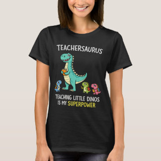 Lehrersaurus-Lehrerhumor mit kleinen Dinosauriern T-Shirt