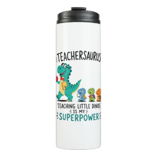 Lehrersaurus-Lehrerhumor mit kleinen Dinosauriern Thermosbecher