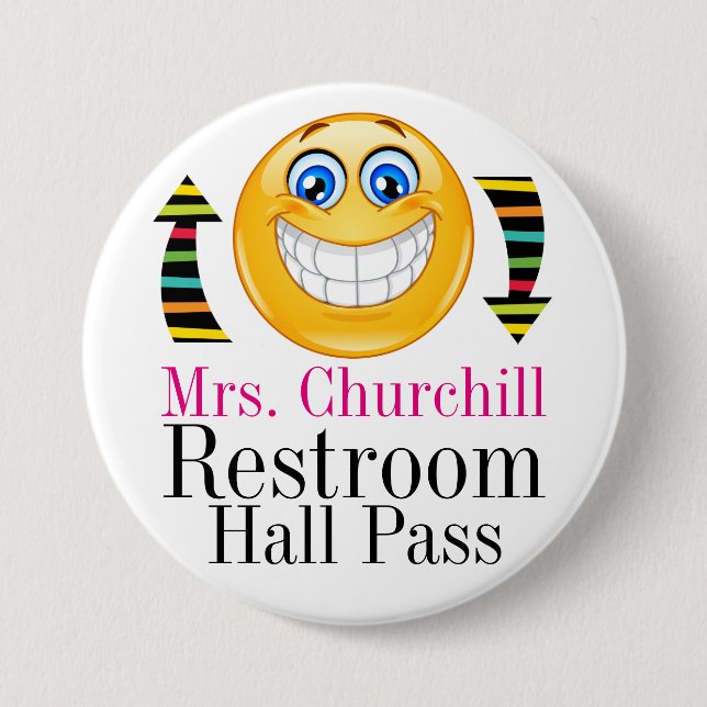 LehrerschulRestroom Pass Button (Vorderseite)