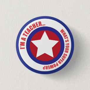 Lehrersuperhero-Button Button