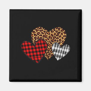 Lehrertage Valentinstag 3 Herzen Buffalo Kariert L Magnet