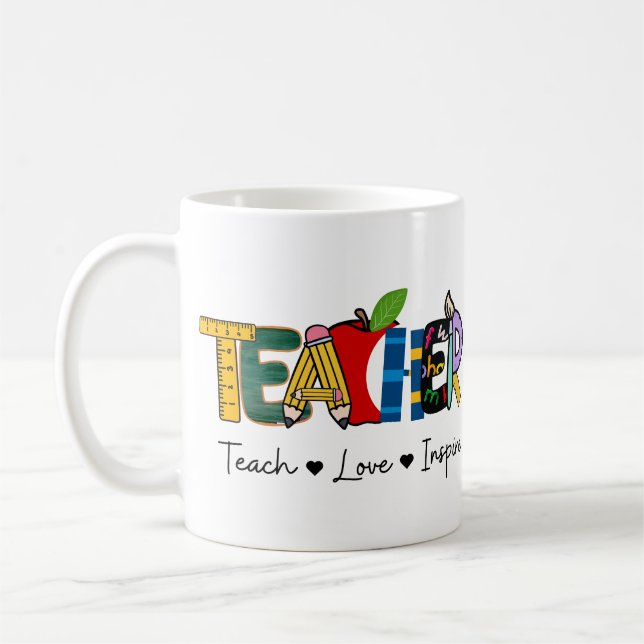 Lehrertagsgeschenk für die Liebe Inspiriert Kaffeetasse (Links)