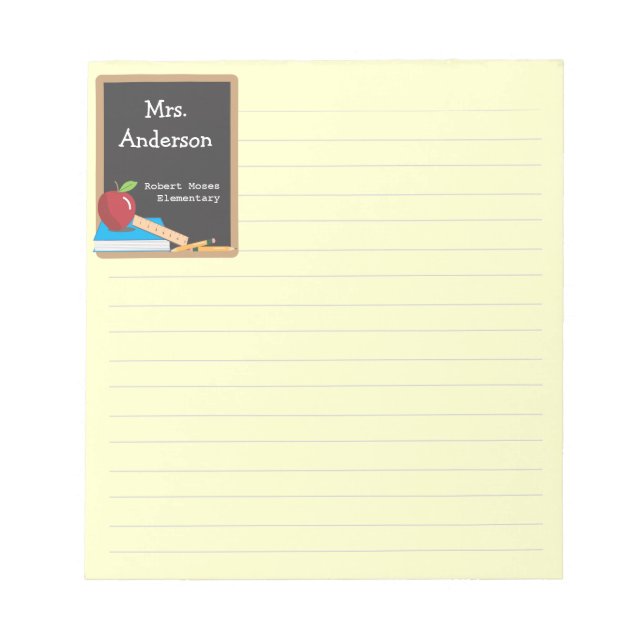 Lehrertools Blackboard & Apple Notepad Notizblock (Vorderseite)