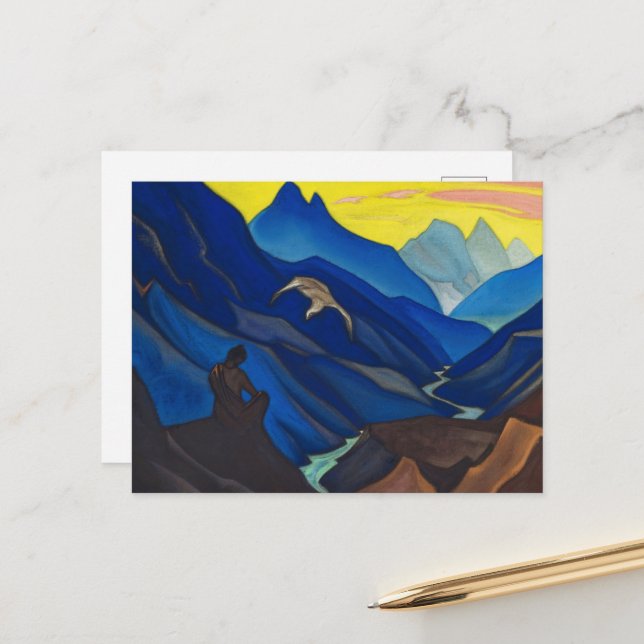 Lehrervermächtnis von Nicholas Roerich Postkarte (Vorderseite/Rückseite Beispiel)