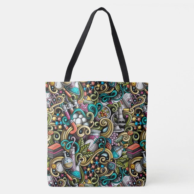 Lehrerwissenschaft druckt über Tasche. Name auf de Tasche (Vorderseite)