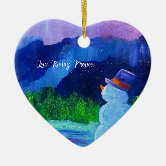 Leia Rising Propose Snowman Dream Ceramic Ornement (Devant)