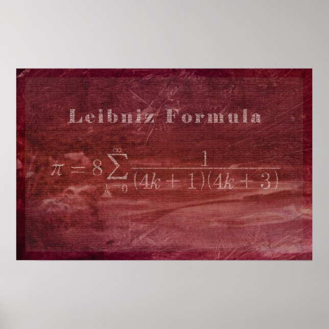 Leibniz Pi Formula - Poster Math (Devant)