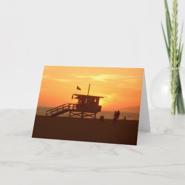Leibwächter-Stations-Sonnenuntergang-Gruß-Karte Karte (Vorderseite)