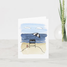 Leibwächter-Stuhl auf dem Strand Notecards Karte