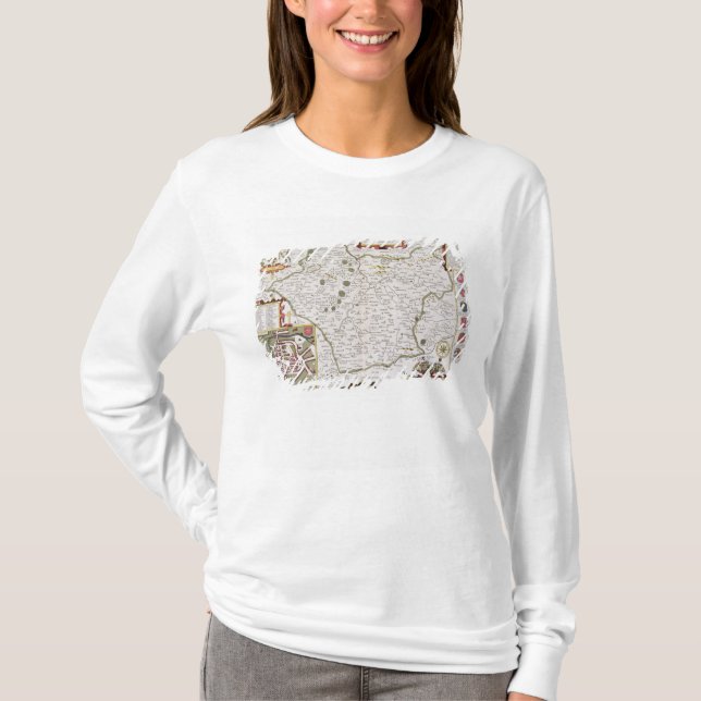 Leicester, graviert von Jodocus Hondius T-Shirt (Vorderseite)