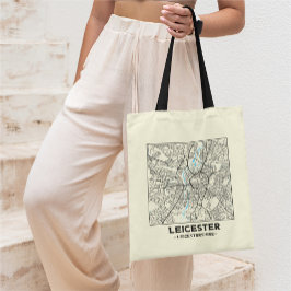 Leicester, Leicestershire Stadtplan-Tasche Tragetasche