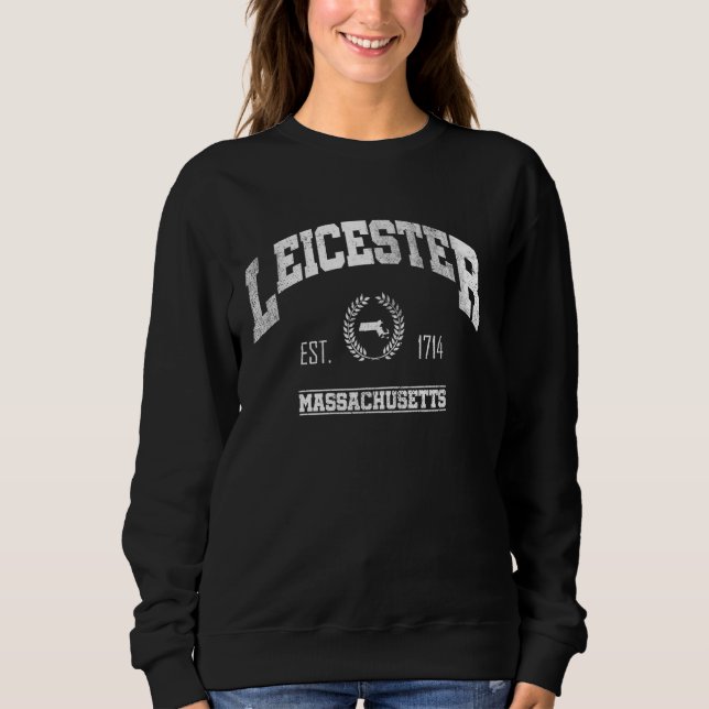 Leicester MA Massachusetts Vintag Throwback Sweatshirt (Vorderseite)