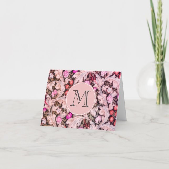 Leicester Pink Vintag Floral Mit Monogramm (Vorderseite)