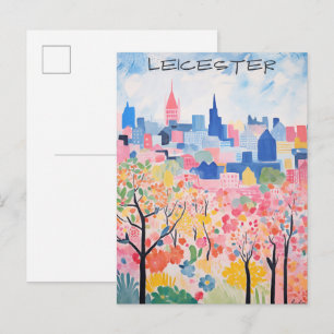 Leicester Reise Stadt Malerei Ästhetik Postkarte