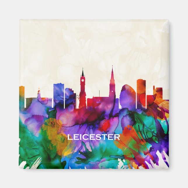 Leicester Skyline Magnet (Vorne)
