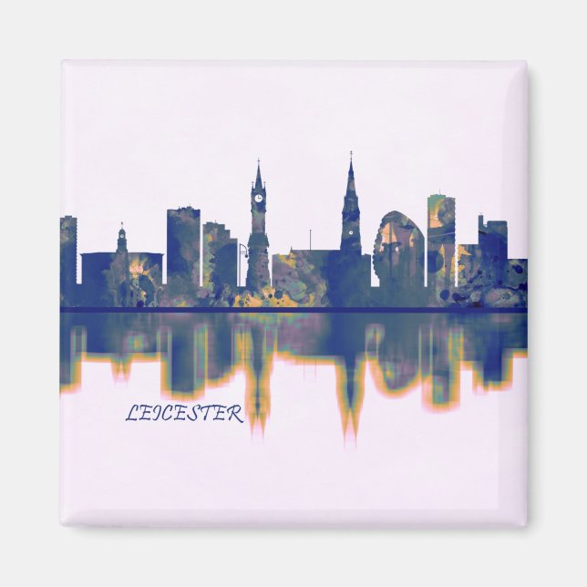 Leicester Skyline Magnet (Vorne)