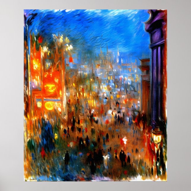 Leicester Square at Night, London Poster (Vorne)