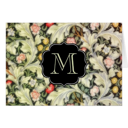 Leicester-Vintages mit Blumenmit Monogramm Karte