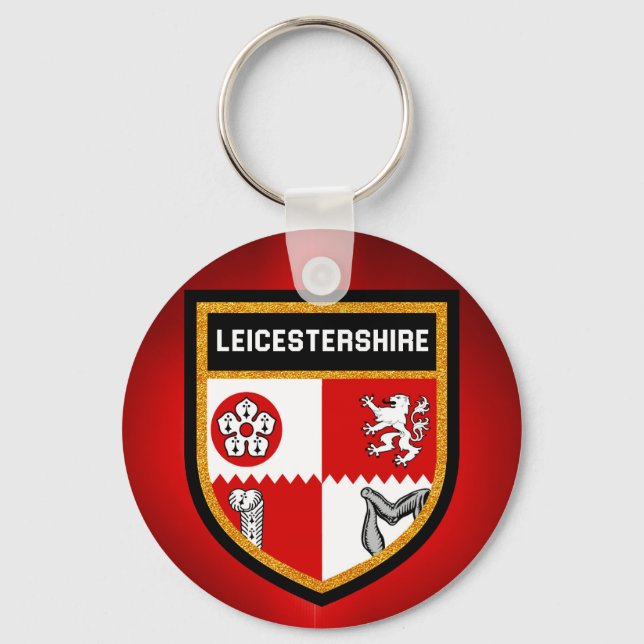 Leicestershire-Flagge Schlüsselanhänger (Vorderseite)