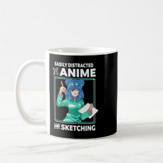 Leicht abgelenkt durch Anime und Sketching Anime G Kaffeetasse