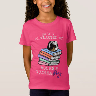 leicht abgelenkt durch Buch und Guinea Schweine T-Shirt