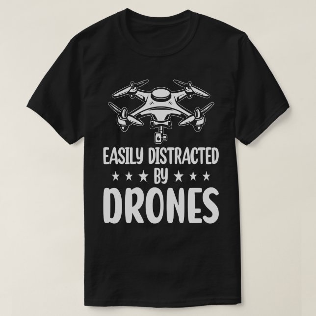 leicht abgelenkt durch Drohne Vintag 12 T-Shirt (Design vorne)