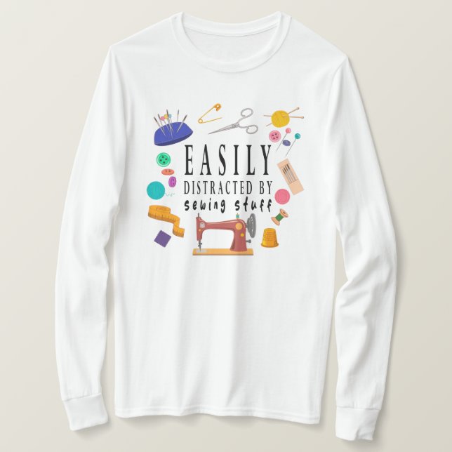 Leicht abgelenkt durch Nähen von Shirt, Nähen T-Shirt (Design vorne)