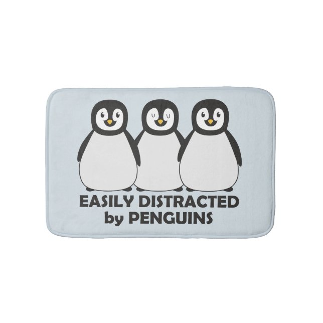 Leicht abgelenkt durch Pinguine Badematte (Vorderseite)