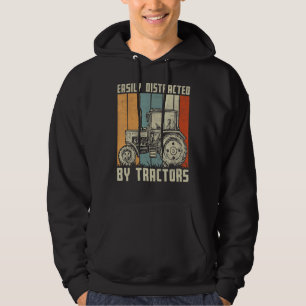 Leicht abgelenkt durch Traktoren Retro-Bauer Hoodie