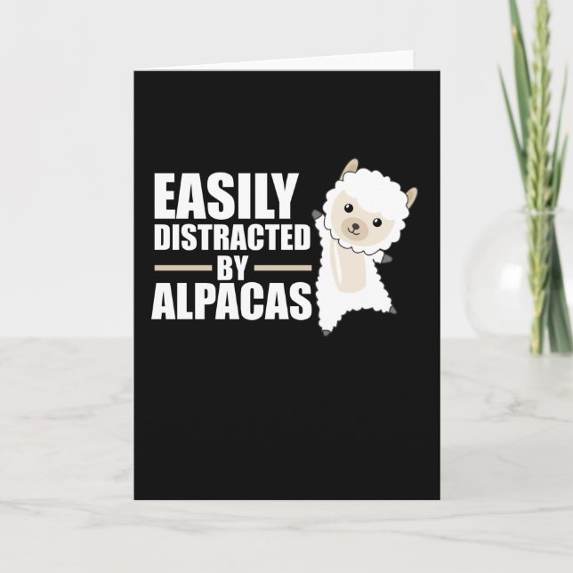 Leicht abgelenkt von Alpacas - Sweet Alpaca Karte (Vorderseite)