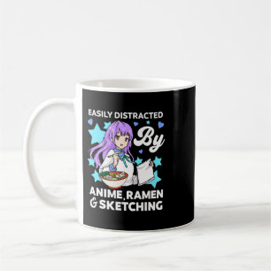 Leicht abgelenkt von Anime Ramen und Sketching Dra Kaffeetasse