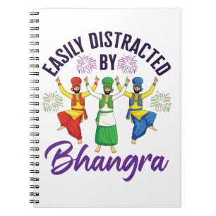 Leicht abgelenkt von Bhangra Punjabi Dance Notizblock