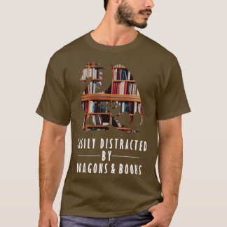 Leicht abgelenkt von Drachen und buchen Shirt-Nerd T-Shirt