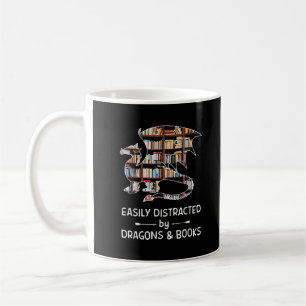 Leicht abgelenkt von Drachen und Bücher lustiges G Kaffeetasse