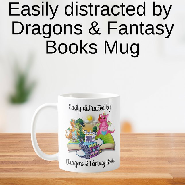 Leicht abgelenkt von Drachen und Fantasiebüchern Kaffeetasse (Von Creator hochgeladen)