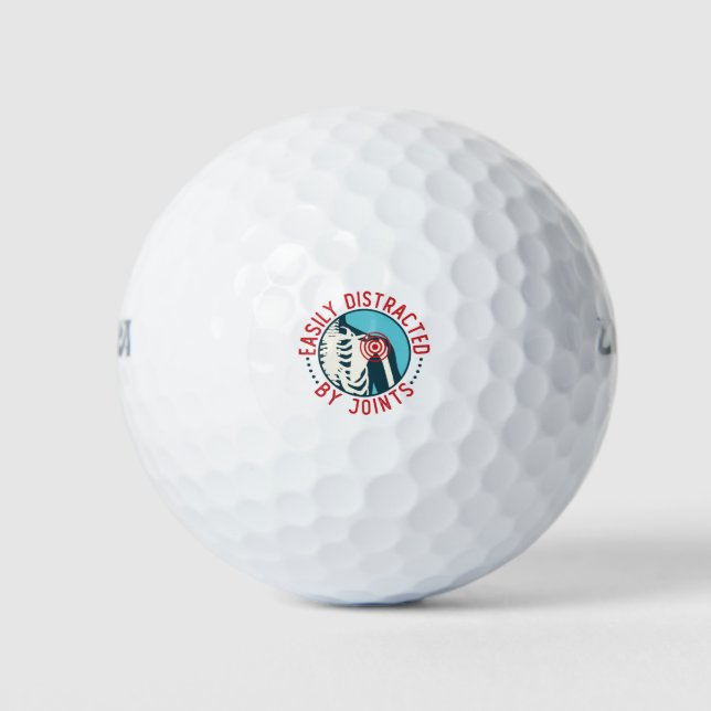 Leicht abgelenkt von Gelenken Funny Chiropraktor Golfball (Vorderseite)