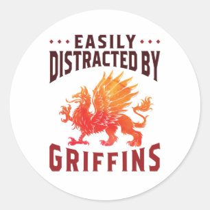 Leicht abgelenkt von Griffins Cool Fantasy Lover Runder Aufkleber