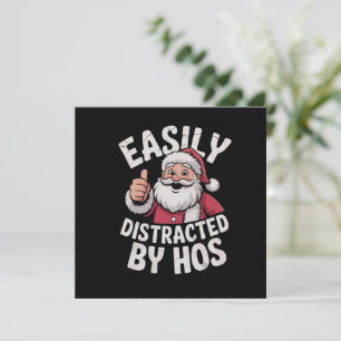 Leicht abgelenkt von Hos Funny Christmas Party Feiertagskarte