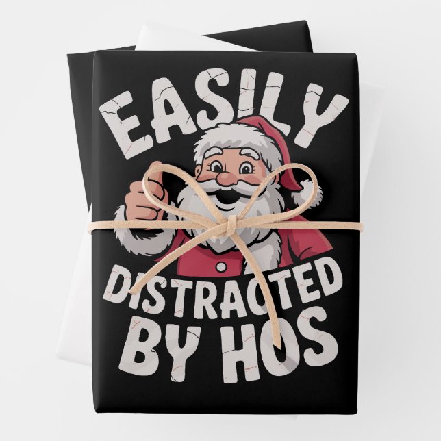Leicht abgelenkt von Hos Funny Christmas Party Geschenkpapier Set (Beispiel)