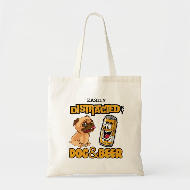 Leicht abgelenkt von Hunden und Bier Tragetasche (Vorne)