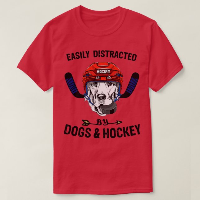 Leicht abgelenkt von Hunden und Hockeyschlägern un T-Shirt (Design vorne)